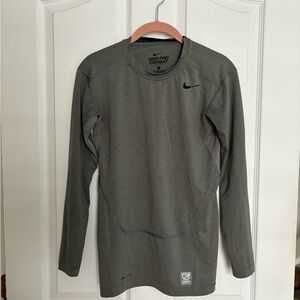 Nike Pro Combat Gray Long Sleeve Shirt